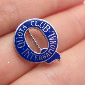 LGB BALFOUR Sterling Silver Vintage Enamel International Quota Club Pin Brooch